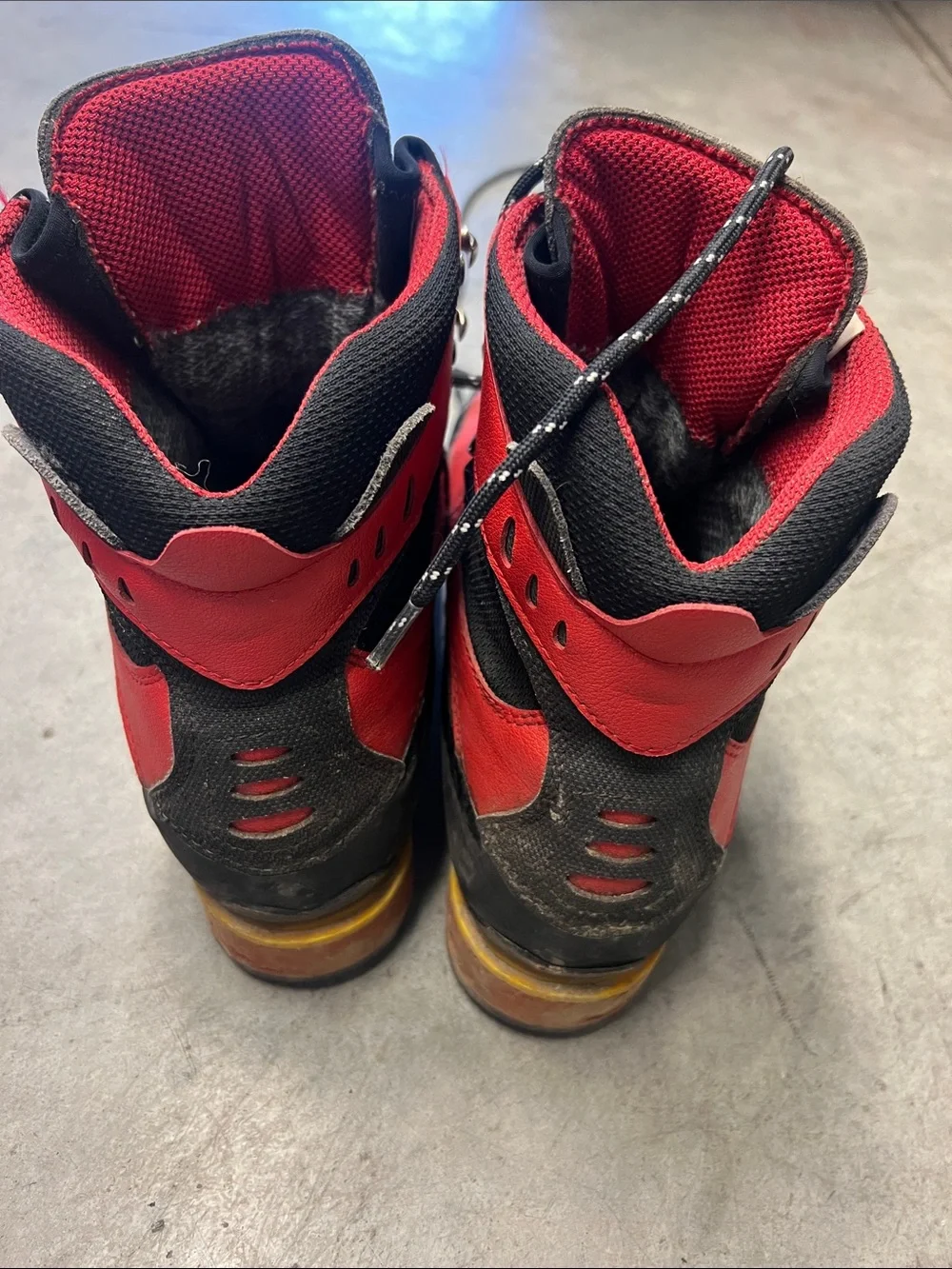 La Sportiva Red and Black Mountaineering Boots 43 1/2